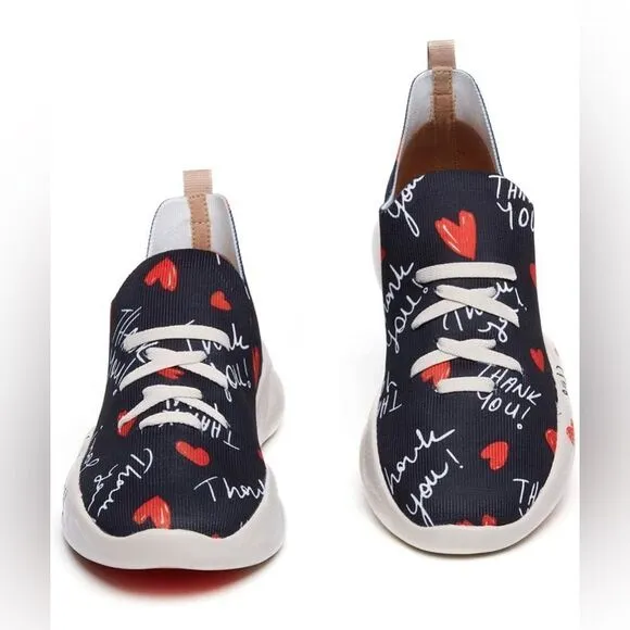 UIN Women's Sneakers Lightweight Walking Comfy Shoes (Mijas-hearts of Gratitude)