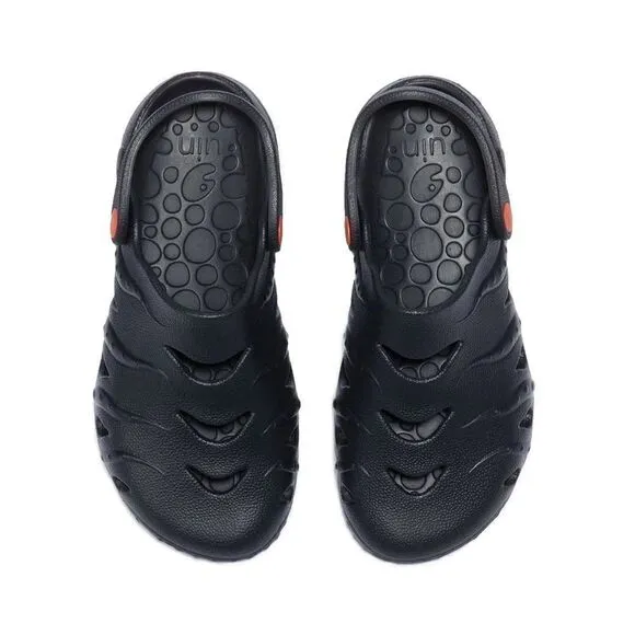 UIN Men's Garden Shoes Beach Outdoor Slippers Sandals (Ink Black Octopus I Men)