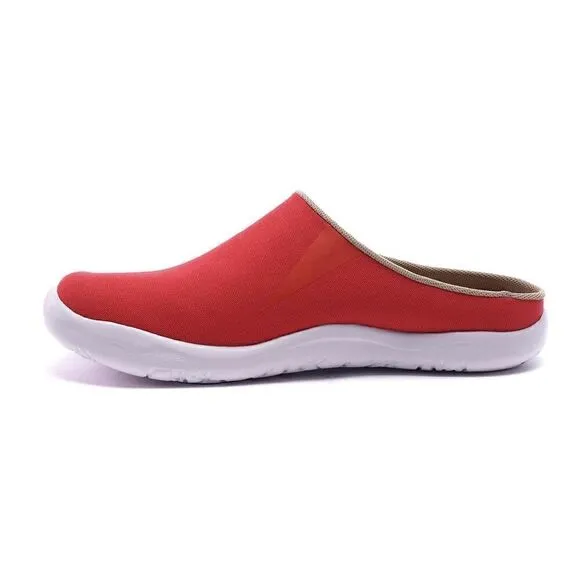 UIN Men's Slipper Mules Walking Casual Travel Shoes (Marbella Red Slipper)