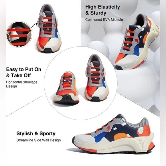 UIN Women's Sneakers Lightweight Walking Casual Travel Shoes (colorful Puzzle)
