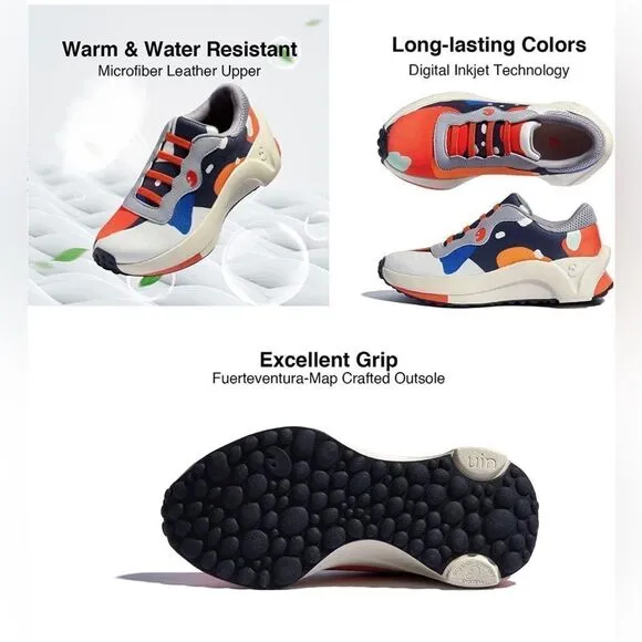 UIN Women's Sneakers Lightweight Walking Casual Travel Shoes (colorful Puzzle)