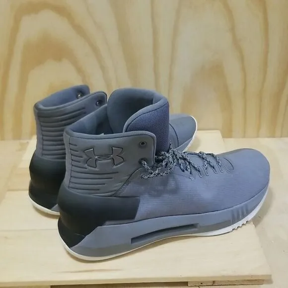 Under Armour Mens Team Drive 4  Gray Basketball Shoes Sneakers Sz 11 1/2