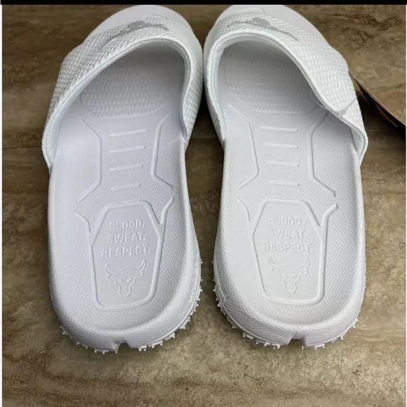 Under Armour Project Rock Slides Sandals White Michelin Wild Gripper Men’s