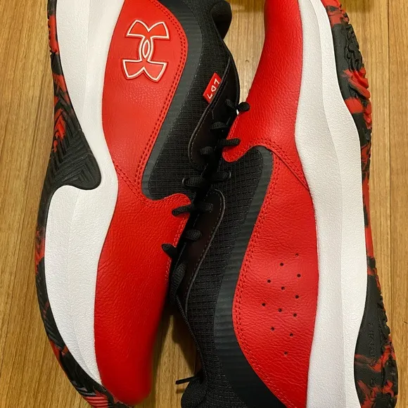 Under Armour Red and Black Sneakers