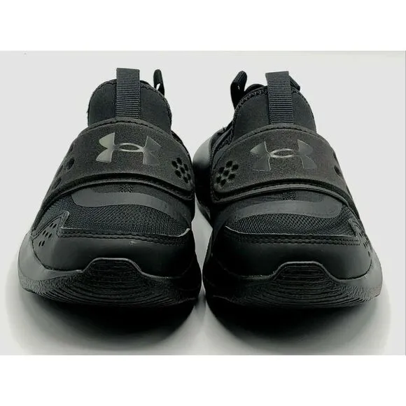 Under Armour Runplay Youth Size 11k Black Slip-On Sneakers 3024211 002 New