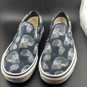 UNISEX Vans Skull Pattern Slip-On Sneakers