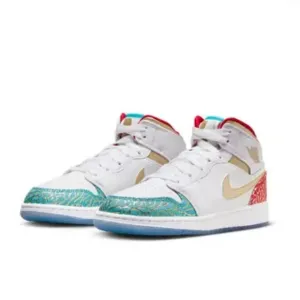 Used Jordan 1 Mid SS &quot;Sneaker School&quot; Grade School Kids' Shoes, size 4.5Y