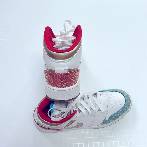 Used Jordan 1 Mid SS &quot;Sneaker School&quot; Grade School Kids' Shoes, size 4.5Y