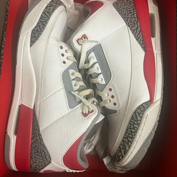 Used Jordan 3 retro red, size 13.