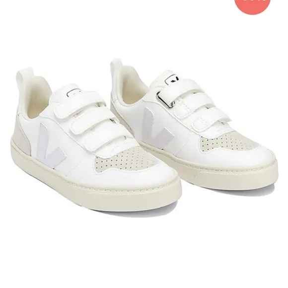 V-10 Velcro CWL Sneakers - White Natural - The Vegan Sneakers!
