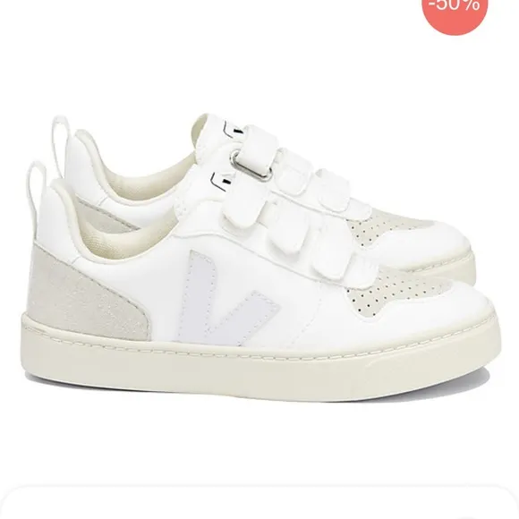 V-10 Velcro CWL Sneakers - White Natural - The Vegan Sneakers!