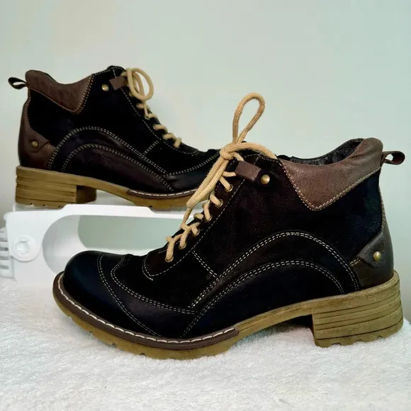 V-ITALIA 1162 GIOVANNE WOMEN’S BLACK/BROWN EUR size 39 BOOTS