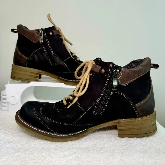 V-ITALIA 1162 GIOVANNE WOMEN’S BLACK/BROWN EUR size 39 BOOTS
