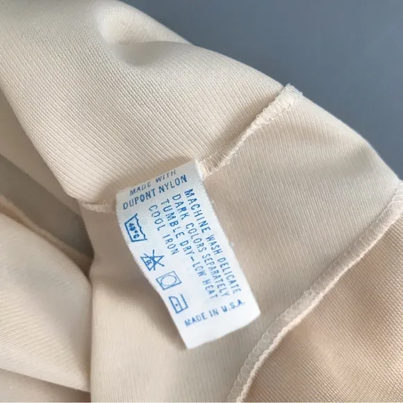 Vanity Fair Strappy Vintage Jersey Empire Lingerie Slip Dress 34C Tan Rare USA