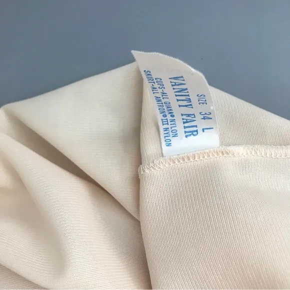 Vanity Fair Strappy Vintage Jersey Empire Lingerie Slip Dress 34C Tan Rare USA