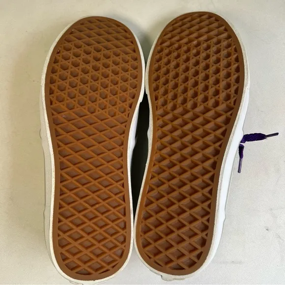 Vans AUTHENTIC Mens Womens Grey Purple Low Top Skateboard Shoes Sz 8 like new