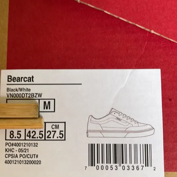 Vans Bearcat Black/White Men’s BearcatBlack/WhiteVN000DT2BZWSneakers