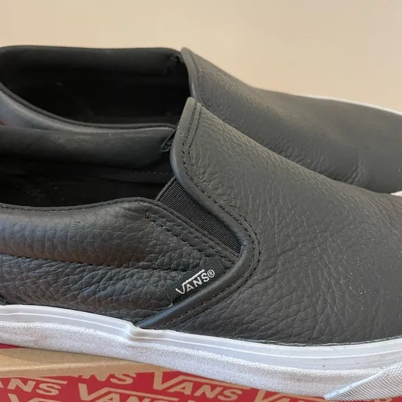 Vans Black and White Slip-On Sneakers Ultra Cush