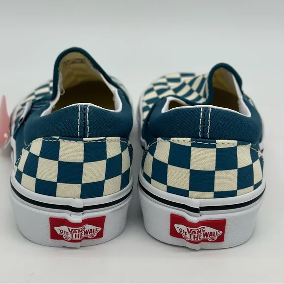 Vans Checkerboard Slip-On Sneakers - Blue and White