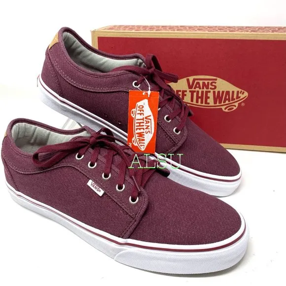 VANS Chukka Low Top Canvas Red Wine Casual Women’s Size 9 Sneakers VN000ZUMGPK