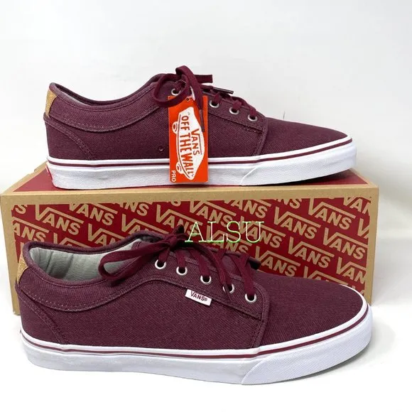 VANS Chukka Low Top Canvas Red Wine Casual Women’s Size 9 Sneakers VN000ZUMGPK