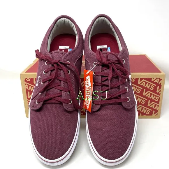 VANS Chukka Low Top Canvas Red Wine Casual Women’s Size 9 Sneakers VN000ZUMGPK