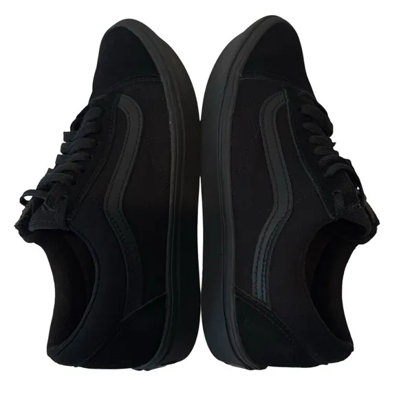 Vans Classic 721356 TRIPLE BLACK Casual Shoes Sneakers Men Size 7.5 Women 9
