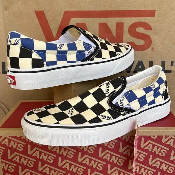 Vans Classic Slip On Big Check Black/Navy sneakers WMNS