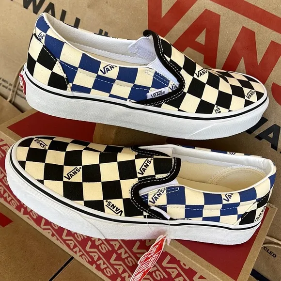Vans Classic Slip On Big Check Black/Navy sneakers WMNS