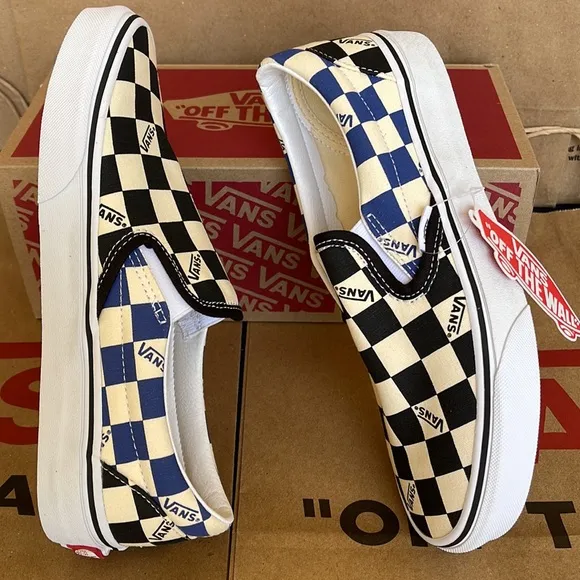 Vans Classic Slip On Big Check Black/Navy sneakers WMNS