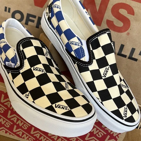 Vans Classic Slip On Big Check Black/Navy sneakers WMNS