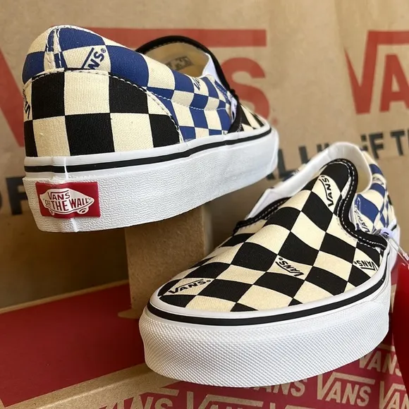 Vans Classic Slip On Big Check Black/Navy sneakers WMNS