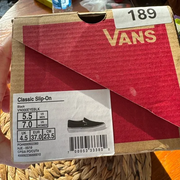 Vans classic slip on black new in box