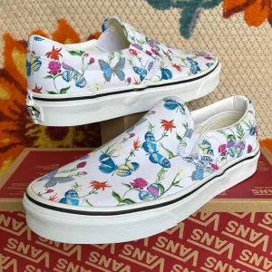 Vans Classic Slip On Butterfly Floral Marshmallow/True White Men’s sneake…