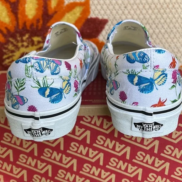 Vans Classic Slip On Butterfly Floral Marshmallow/True White Men’s sneake…