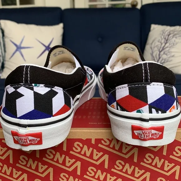 VANS CLASSIC SLIP ON CHECKER CUBE MULTI/TRWHT MENS