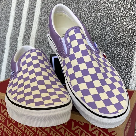 Vans Classic Slip-On Checkerboard Chalk Violet/True White MENS