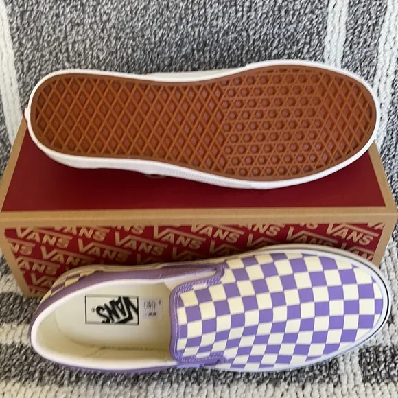 Vans Classic Slip-On Checkerboard Chalk Violet/True White MENS