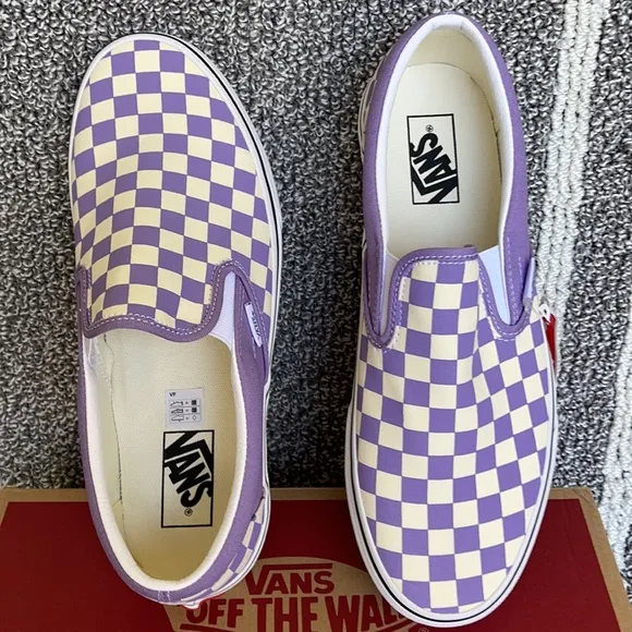 Vans Classic Slip-On Checkerboard Chalk Violet/True White MENS