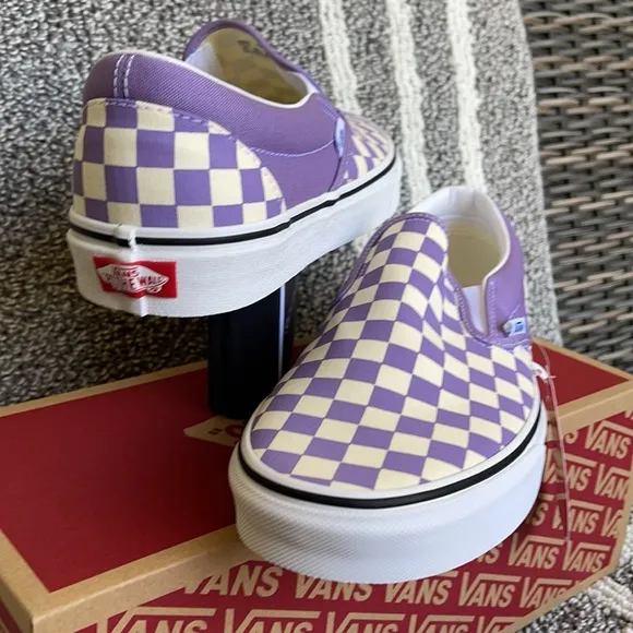 Vans Classic Slip-On Checkerboard Chalk Violet/True White MENS