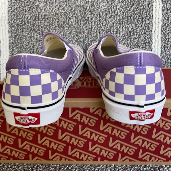 Vans Classic Slip-On Checkerboard Chalk Violet/True White MENS