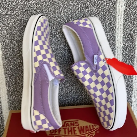 Vans Classic Slip-On Checkerboard Chalk Violet/True White MENS