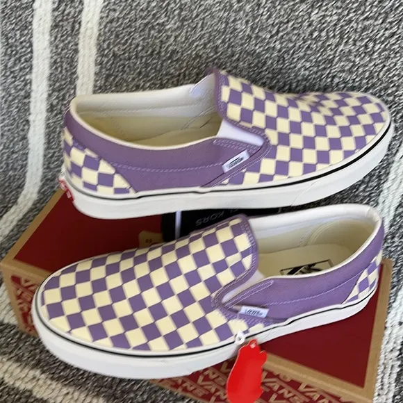Vans Classic Slip-On Checkerboard Chalk Violet/True White MENS
