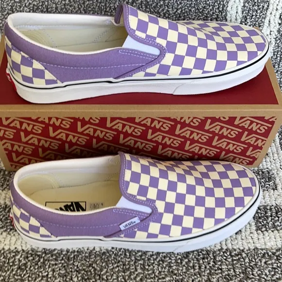 Vans Classic Slip-On Checkerboard Chalk Violet/True White MENS