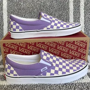 Vans Classic Slip-On Checkerboard Chalk Violet/True White MENS