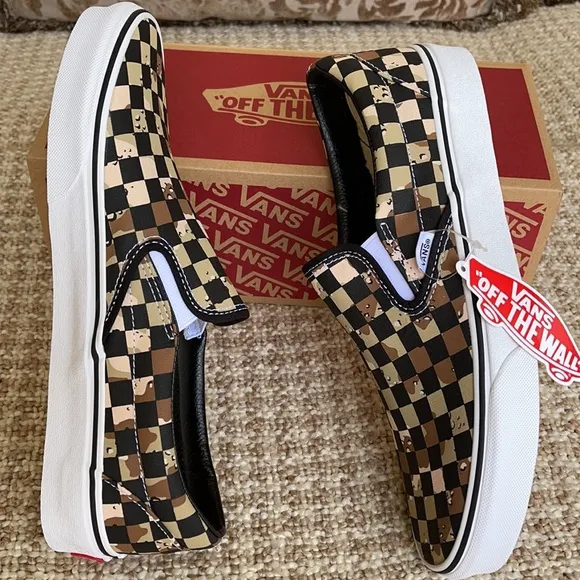 Vans Classic Slip-On Checkerboard Cmdsrt/Trwht WMN