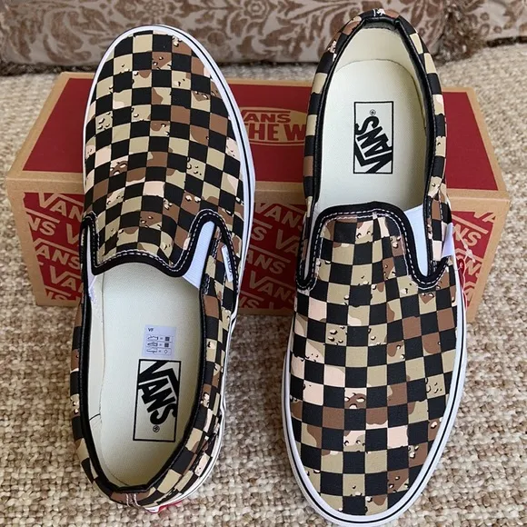 Vans Classic Slip-On Checkerboard Cmdsrt/Trwht WMN