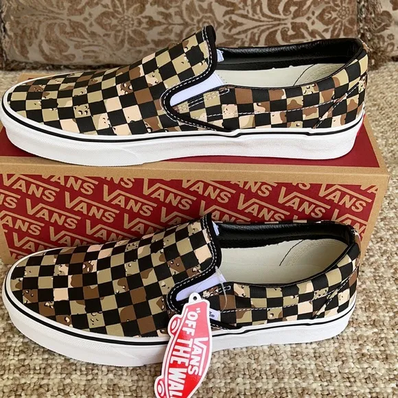 Vans Classic Slip-On Checkerboard Cmdsrt/Trwht WMN