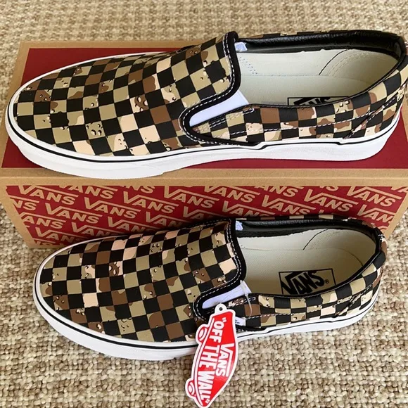 Vans Classic Slip-On Checkerboard Cmdsrt/Trwht WMN