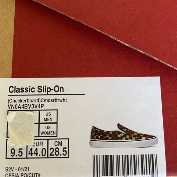 Vans Classic Slip-On Checkerboard Cmdsrt/Trwht WMN